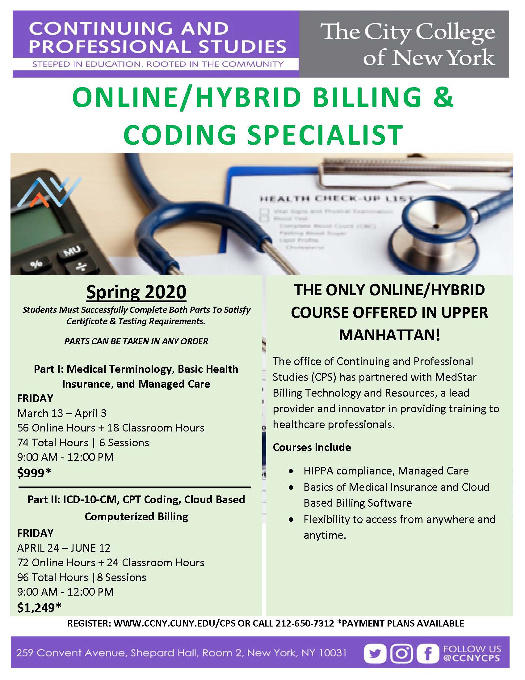 Online/Hybrid Certified Billing & Coding Specialist The City College